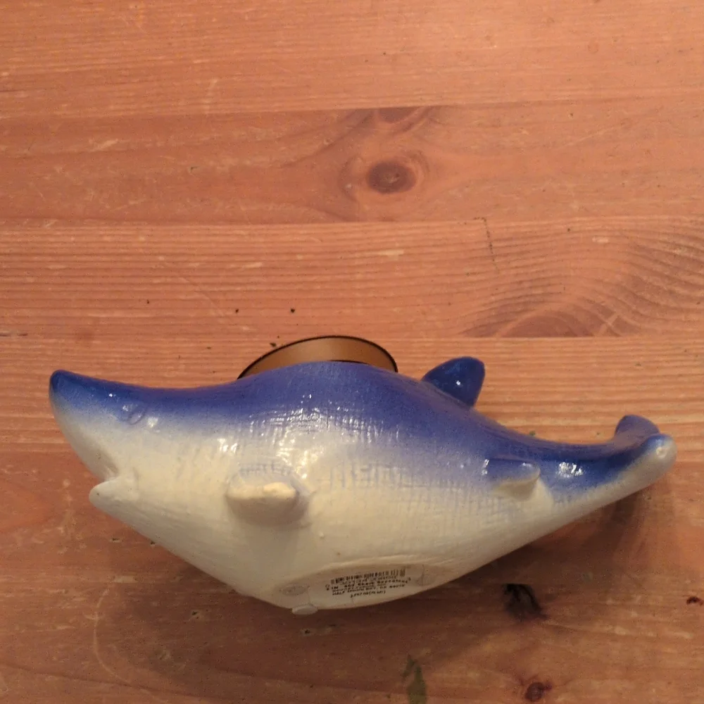 Blue and White Shark Aquarium Ornament